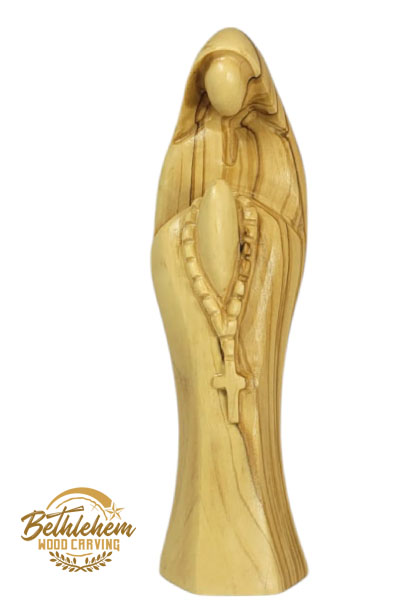 OLIVE WOOD OUR MARY WITH ROSARY
